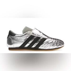 Once worn Adidas Taekwondo Metallic Silver and Black Sneakers